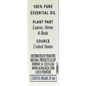 Aura Cacia 100% Pure Peppermint Essential Oil | Certified Organic, GC/MS Tested for Purity | 7.4 ml (0.25 fl. oz.) | Mentha piperita