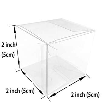 Clear Plastic Party Favors Boxes - 50pcs 2x2x2 inch Candy Treat Packaging