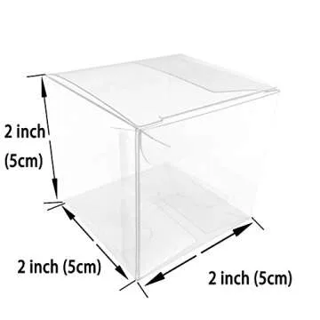 Clear Plastic Party Favors Boxes - 50pcs 2x2x2 inch Candy Treat Packaging