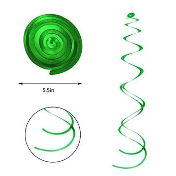 Colorful Ceiling Swirl Foil Decorations Hanging Plastic Streamer Themed Swirl Party Decoration for W...