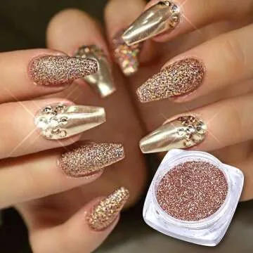 Holographic Nail Glitter Set - 6 Boxes of Gold Flakes