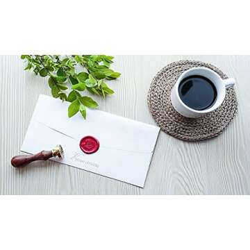 VOOSEYHOME Elegant Rose in Bloom Wax Seal Stamp Kit, Gold/Red/Silver Sealing Wax Sticks, Decorating on Invitations Envelopes Packings Cards for Birthday Themed Party Wedding Signature