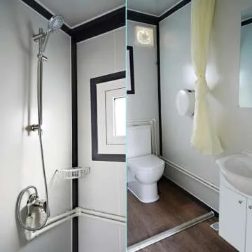 BOVONO Outdoor Storage Shed Tiny House Mobile Expandable Plastic Prefab House, Modern Sturdy Steel Storage House with Lockable Door and Window(19 x 20FT)