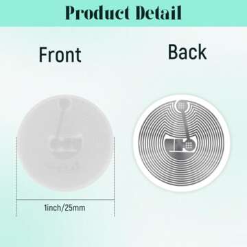 50 PCS BABIQT MIFARE Classic 1K Tags S50 RFID Stickers NFC Tags, Smart Mifafre Classic Tags ISO 14443A 13.56 MHz Mifare 1K Stickers MF1 Self-Adhesive 1 inch Round