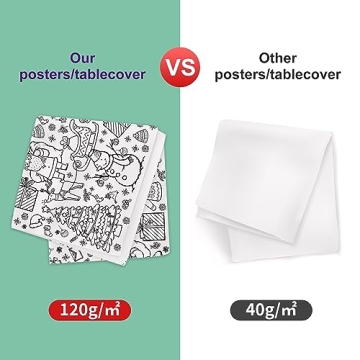 OHOME Xmas Giant Coloring Poster Tablecloth for Festive Fun