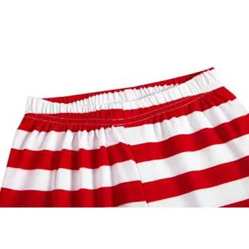 Girls Christmas Pajamas Children Cotton Clothes Kids Pjs Pants Set Red Size 5 Years