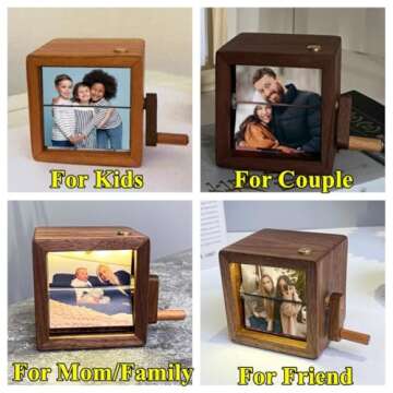 ROSLILY Hand Crank Photo Album - Customizable Memories