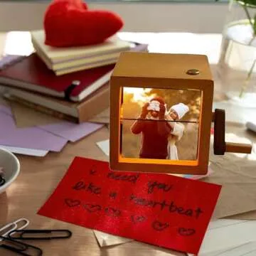 ROSLILY Hand Crank Photo Album - Customizable Memories