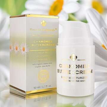 Chamomile Buttercream - Best Anti-Wrinkle Cream & Anti-Aging Face Cream for Sensitive Skin - Helps to Repair Wrinkles & Purify Skin - Made in USA - All Natural and Organic Ingredients – 1.7 oz