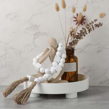 Decro Wood Bead Garland 46" Handmade Holiday Decor