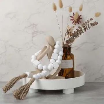 Decro Wood Bead Garland 46" Handmade Holiday Decor