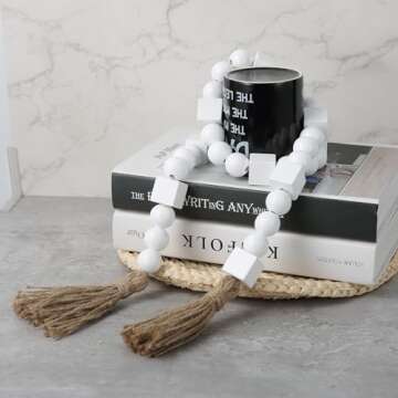 Decro Wood Bead Garland 46" Handmade Holiday Decor