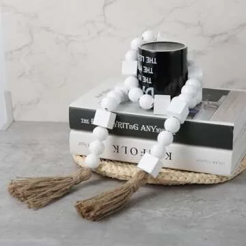 Decro Wood Bead Garland 46" Handmade Holiday Decor