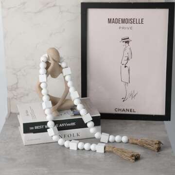 Decro Wood Bead Garland 46" Handmade Holiday Decor