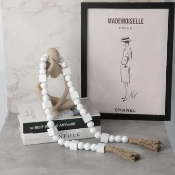 Decro Wood Bead Garland 46" Handmade Holiday Decor