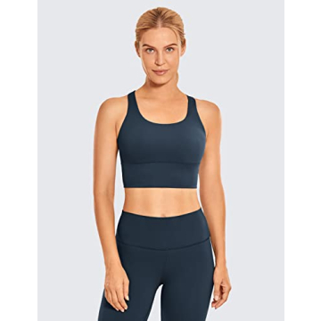 CRZ YOGA Strappy Longline Sports Bra - Stylish & Comfy Fitness Wear
