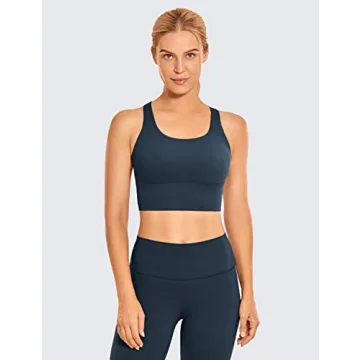 CRZ YOGA Strappy Longline Sports Bra - Stylish & Comfy Fitness Wear
