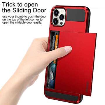 Vofolen Compatible with iPhone 12 Pro Case Wallet 5G Cover Credit Card Holder ID Slot Sliding Back P...