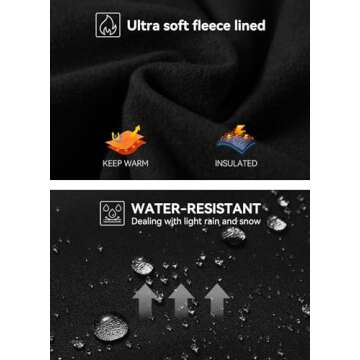 BALEAF Fleece Lined Leggings Women Waterproof Thermal Winter Hiking Pants Warm Tights Skiing Running Yoga Travel Gear Black S