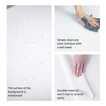 Meking White PVC Backdrop, 23.6"x51" Photography Backdrop Matte & Reflective PVC Background Dual Side Vinyl Backdrop for Product Video Photography Studio (60x130cm)