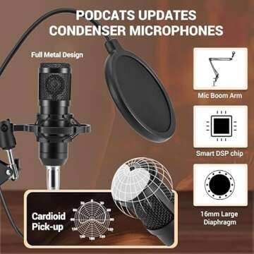 Znclces Podcast Equipment Bundle - Professional Audio Setup