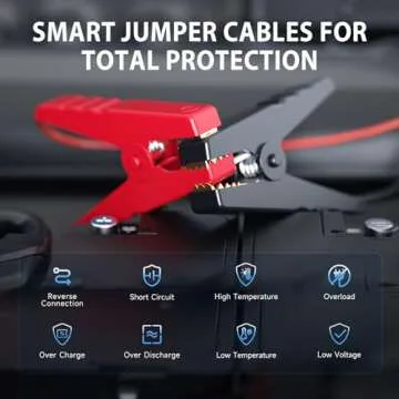 Portable Jump Starter with Air Compressor & LED Light