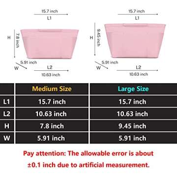 Gonex Nylon Tote Organizer Purse Insert - Stylish Handbag Divider with Zipper Closure