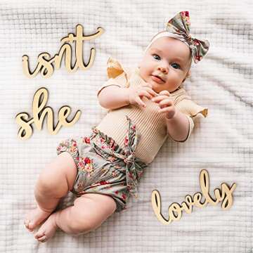 Huray Rayho Isn’t She Lovely Wood Sign Boho Girls Bedroom Kids Room Wooden Wall Art Shelf Decor Decoration for Hanging & Display