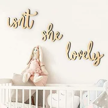 Huray Rayho Isn’t She Lovely Wood Sign Boho Girls Bedroom Kids Room Wooden Wall Art Shelf Decor Decoration for Hanging & Display