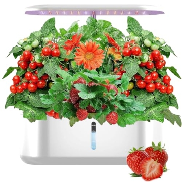 Honche 10-Pod Hydroponics System with LED Grow Lights - Fast, Easy Indoor Gardening