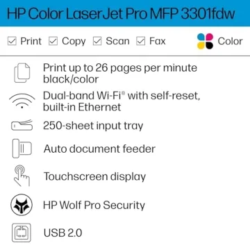 HP Color LaserJet Pro MFP 3301fdw All-in-One Printer