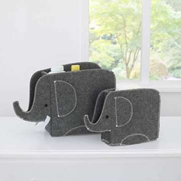 Charming Elephant Nursery Storage Caddies for Babies