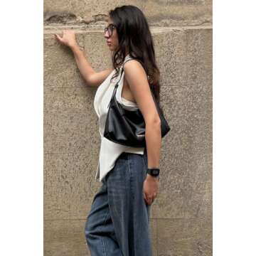 Montana West Vegan Leather Shoulder Hobo Bag for Women