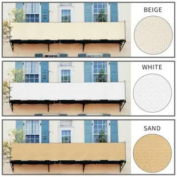 LOVE STORY Balcony Privacy Screen, 3'x16' Beige Deck Shield Screen Fence Cover (HDPE),UV Protection and Weather-Resistant,3 FT Height for Deck, Patio, Backyard, Outdoor Pool, Porch, Railing
