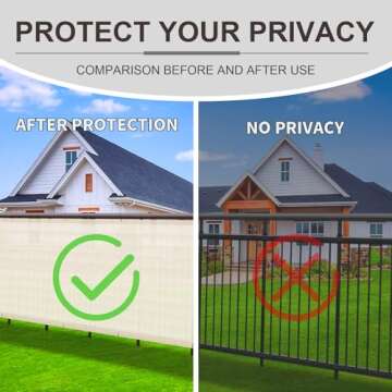 LOVE STORY Balcony Privacy Screen, 3'x16' Beige Deck Shield Screen Fence Cover (HDPE),UV Protection and Weather-Resistant,3 FT Height for Deck, Patio, Backyard, Outdoor Pool, Porch, Railing