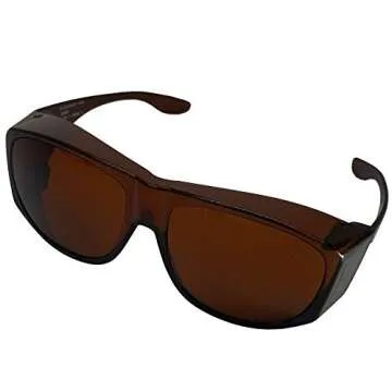 Solar Shield Fits-Over Sunglasses, SS Polycarbonate II Amber, Unisex, Sunglasses