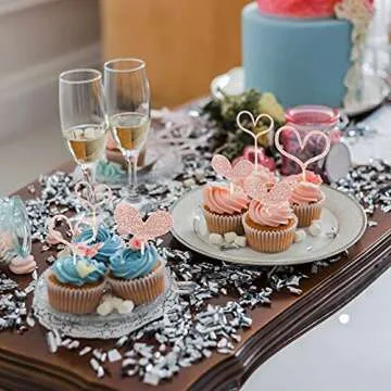 Stunning Glitter Heart Cupcake Toppers for Any Celebration