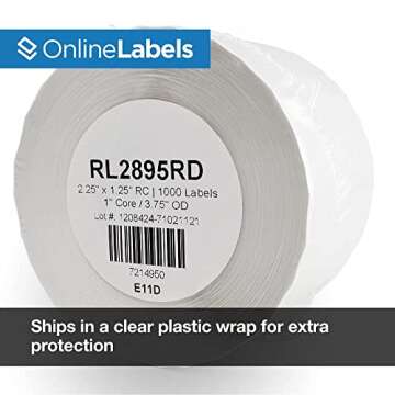 2.25 x 1.25 Removable Labels for DYMO Printers - 1,000 Labels, 1 Roll - Same As DYMO 30334 - Online Labels