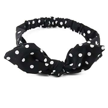 Yeshan Bunny Ears Elastic Headband for Women and Girls