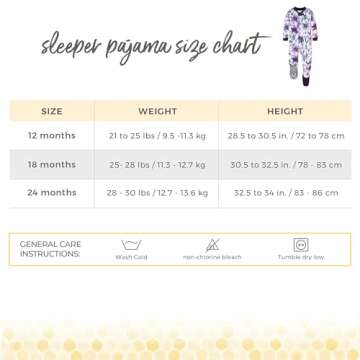 Burt's Bees Baby baby girls Pajamas, Zip Front Non-slip Footed Pjs, 100% Organic Cotton and Toddler Sleepers, Purple Watercolor Daylily, 12 Months US