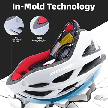 Shinmax SM-T69 Bike Helmet with Magnetic Goggles LED Light