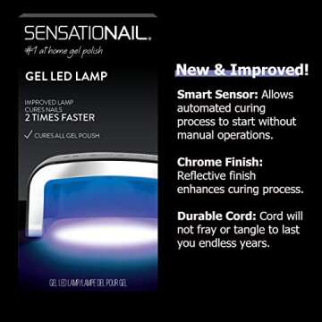 SensatioNail LED Nail Lamp for Gel Polish – Safe and Easy to Use Automatic Nail Polish Curing Lamp – Ultra Portable Design – Ideal for Manicures and Pedicures