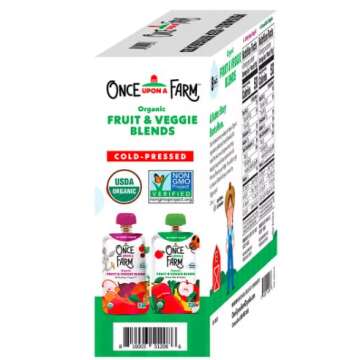 Once Upon A Farm Organic Fruit & Veggie Blends - 8 ct. Cold-Pressed Snack