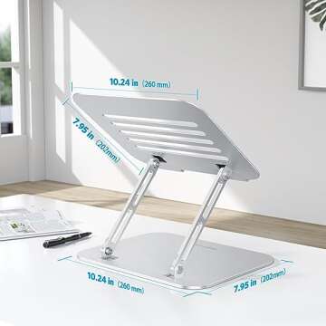 Ergonomic OMOTON Adjustable Laptop Stand with Cooling Function