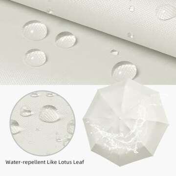 Trenovo Travel Umbrella - Mini Folding Compact Umbrella with Case, 8 Ribs Lightweight Portable Umbrella, Small Sun & Rain Pocket Umbrella for Girls and Women - White