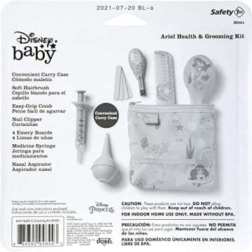 Disney Baby - Infant Health & Grooming Kit 10pc Set Includes: Brush, Comb, Nail Clippers, Medicine Syringe, Nasal, and Carry Case, Ariel