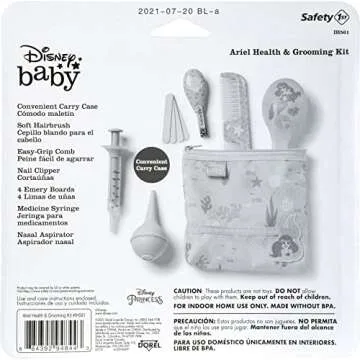 Disney Baby - Infant Health & Grooming Kit 10pc Set Includes: Brush, Comb, Nail Clippers, Medicine Syringe, Nasal, and Carry Case, Ariel