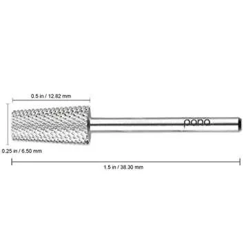 Premium Pana 3/32" Tapered Barrel Carbide Nail Bit -For Electric Dremel Drill Machine, Nail Art Desi...