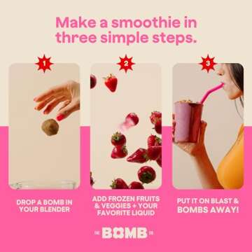 The Bomb Co. Blender Bomb, The OG, Superfood Smoothie Mix with Chia Seeds, Hemp Seeds, Flax Seeds, Sea Salt, & Amino Acids for Gut Health, Gluten Free, High Fiber, 10 Servings