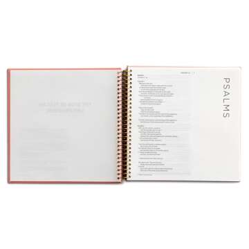 Illustrating Bible NIV: Books of Psalms & Proverbs - Spiral Bound Bible Journal, Coral